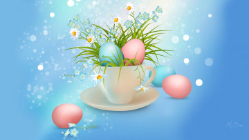 Картинка праздничные пасха цветы яйца