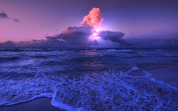 Картинка природа побережье море берег вечер закат