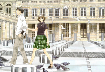 Картинка аниме nodame+cantabile пара девушка парень дворец здание голуби