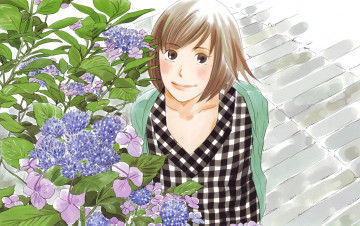 Картинка аниме nodame+cantabile цветы девушка улыбка