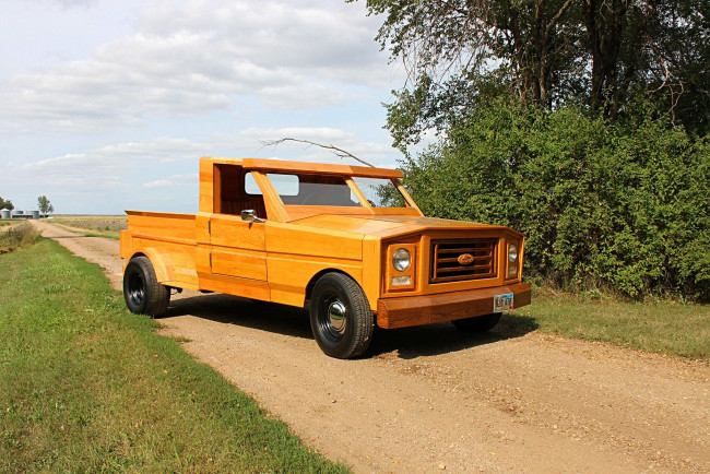 Обои картинки фото custom-all-wood-ford-pickup, автомобили, custom pick-up, ford