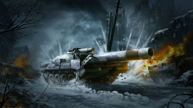 Обои картинки фото видео игры, battalion wars, танк, ствол, фон