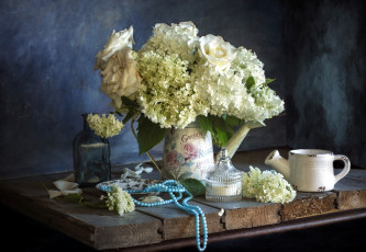 Картинка цветы букеты +композиции розы гортензия