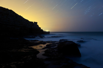 Картинка природа восходы закаты скала вечер побережье океан