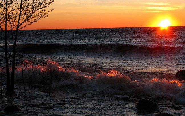 Обои картинки фото природа, восходы, закаты, закат, пейзаж, море