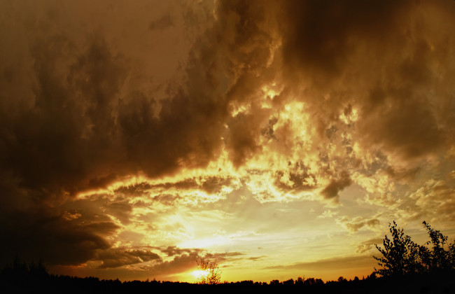 Обои картинки фото природа, облака, закат, небо, солнце