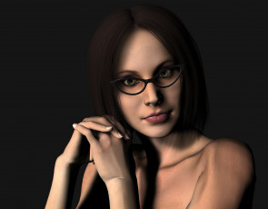 Картинка 3д графика portraits портрет девушка очки