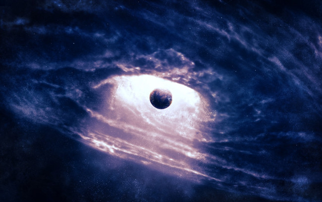 Обои картинки фото космос, Черные, дыры, планета, черная, дыра