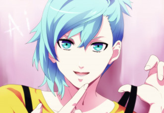 Картинка аниме uta+no+prince-sama взгляд синие волосы арт портрет парень поющий принй