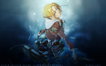 Картинка аниме shingeki+no+kyojin leonhardt annie оружее блондинка солдат форма