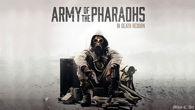 Обои картинки фото army of the pharaohs, музыка, - другое, мужчина, оружие, противогаз