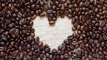 Картинка еда кофе +кофейные+зёрна сердечко зерна