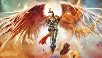 Картинка видео+игры league+of+legends камни броня меч крылья ангел рыцарь