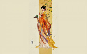 Картинка рисованное люди девушка кувшин цветение