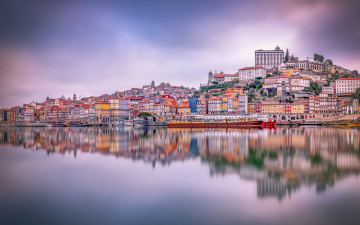 Картинка города порту+ португалия река панорама