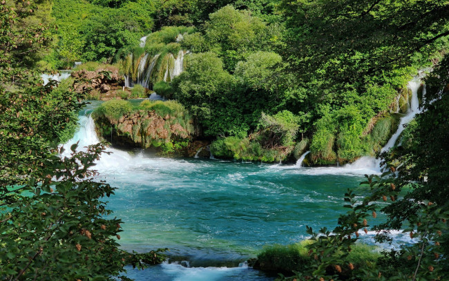 Обои картинки фото national park krka, croatia, природа, водопады, national, park, krka