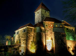Картинка германия бавария castle wernberg города дворцы замки крепости замок огни ночь