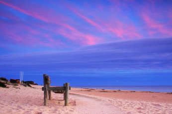 Картинка atlantic ocean природа побережье пляж песок дорожка скамейка атлантический океан