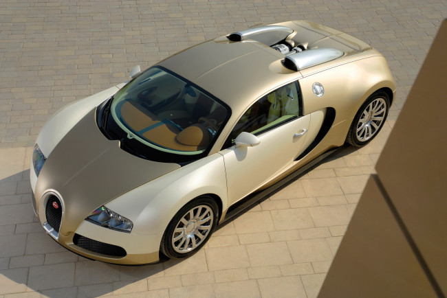 Обои картинки фото 2009, bugatti, veyron, gold, colored, автомобили