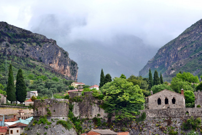 Обои картинки фото Черногория, бар, города, дворцы, замки, крепости, горы, старый, город, крепость, стены