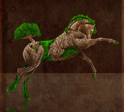 Картинка рисованные животные +сказочные +мифические сказочная древесная лошадь