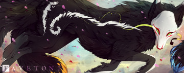 Картинка рисованные животные +волки зверь волк