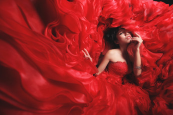 Картинка девушки -unsort+ креатив девушка платье красный