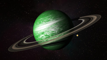 Картинка космос арт планета зеленая пояс