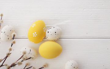 Картинка праздничные пасха happy spring decoration верба wood easter яйца крашеные eggs