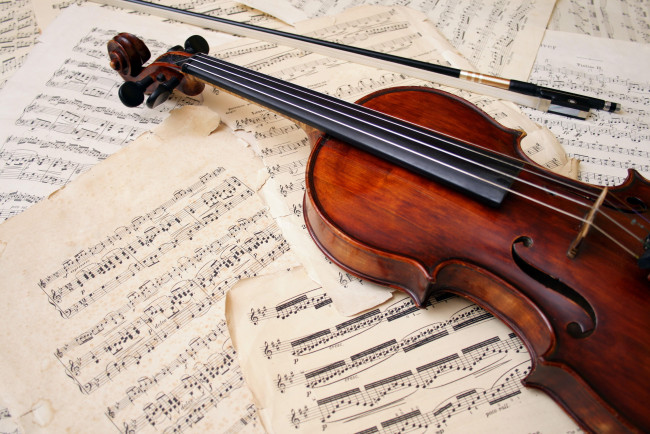 Обои картинки фото музыка, -музыкальные инструменты, ноты, скрипка