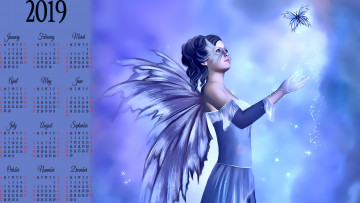 Картинка календари фэнтези бабочка маска крылья девушка