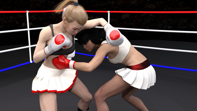 Обои картинки фото 3д графика, спорт , sport, девушки, взгляд, фон, бокс, ринг