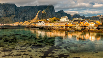 Картинка города лофотенские+острова+ норвегия лофонтенские острова пейзаж