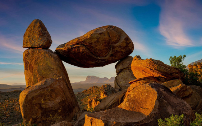 Обои картинки фото balancing rock, big bend national park, texas, природа, горы, balancing, rock, big, bend, national, park