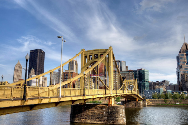 Обои картинки фото города, мосты, мост, pittsburgh, город, pennsylvania