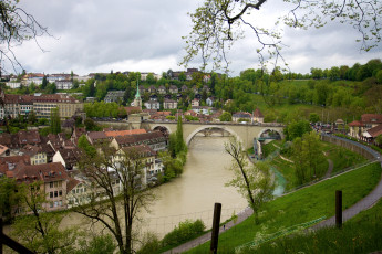 Картинка города берн швейцария дома река