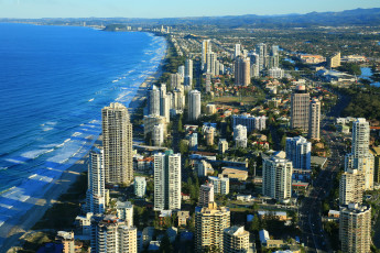 Картинка queensland australia города панорамы дома море побережье