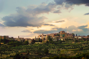 Картинка montisi tuscany italy города панорамы монтиси тоскана италия
