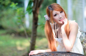 Картинка девушки -unsort+ азиатки взгляд макияж рыжеволосая азиатка девушка