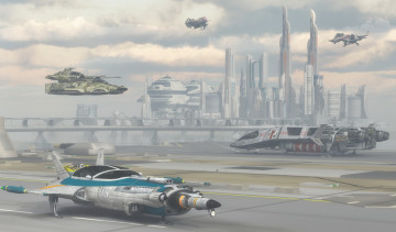 Картинка фэнтези космические+корабли +звездолеты +станции космические корабли город