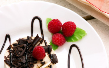 Картинка еда мороженое +десерты мята сладкий малина соус шоколад