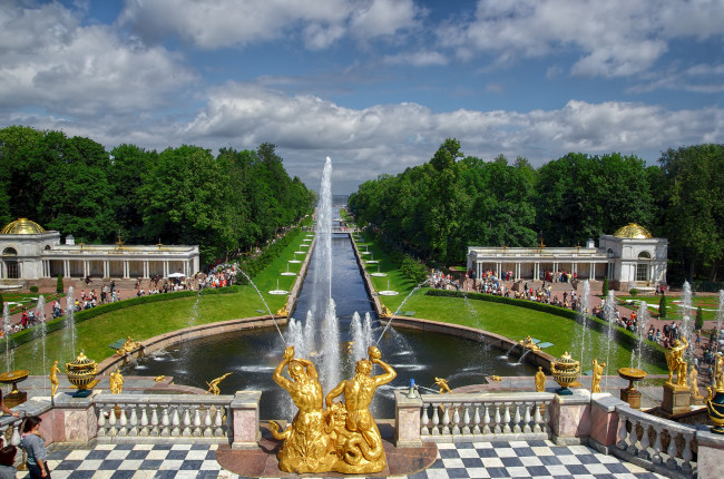 Обои картинки фото samson fountain, города, санкт-петербург,  петергоф , россия, фонтан