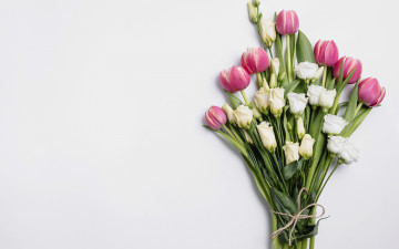 Картинка цветы букеты +композиции эустома тюльпаны
