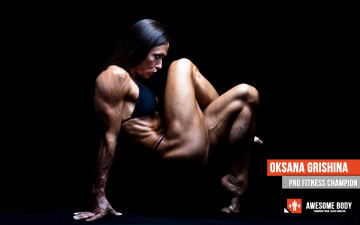 Картинка девушки -unsort+ брюнетки темноволосые мышцы купальник брюнетка oksana grishina