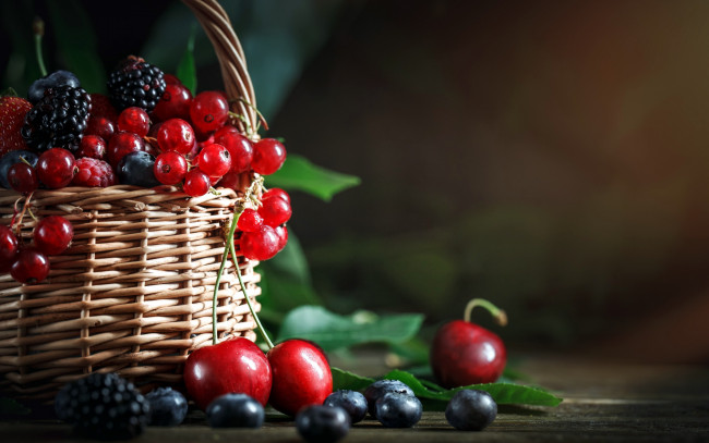 Обои картинки фото еда, фрукты,  ягоды, ежевика, смородина, черника