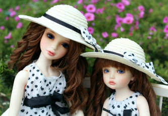 Картинка разное куклы шляпки платья