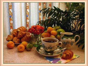 обоя кэтлин, завтрак, цвета, абрикоса, еда, натюрморт
