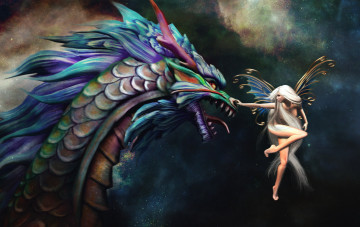 Картинка фэнтези красавицы+и+чудовища дракон фея
