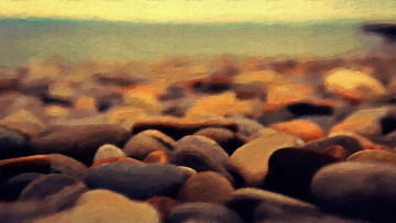 Картинка рисованное живопись камни галька берег