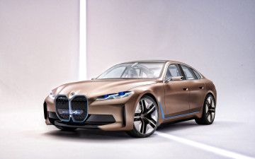 Картинка 2020+bmw+i4+concept автомобили bmw 2020 i4 concept электрический седан вид спереди экстерьер новый бронзовый немецкие